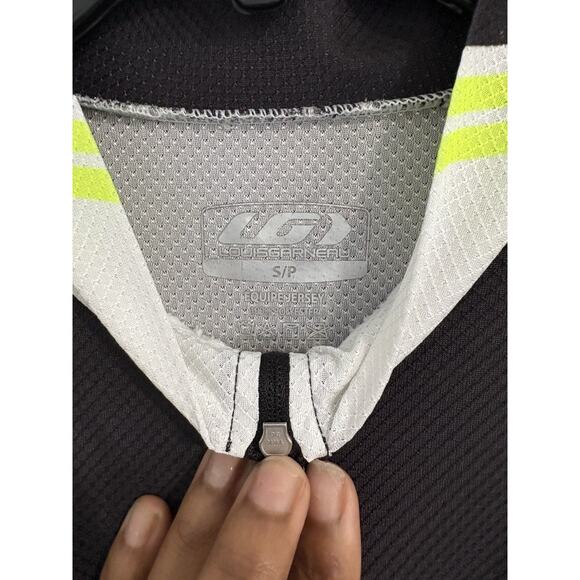 Louis Garneau Equipe Cycling Jersey Men’s Small White Black Yellow Bike Shirt - Picture 4 of 7